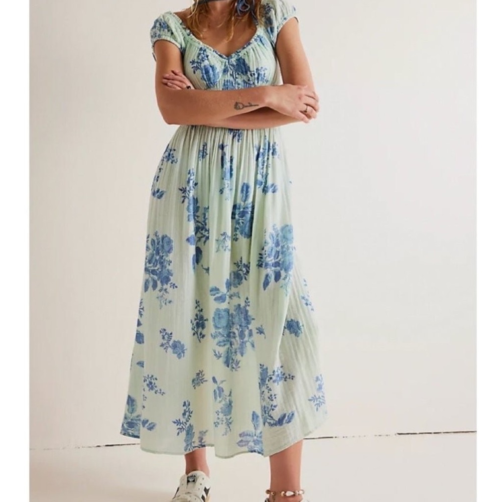 Free People Blue Floral Dress